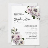 Witte Moody Anemoon en Paarse Rozen Vrijgezellenfe Kaart (Voorkant)