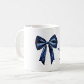 Witte Mooie Blauwe Strik Koffiemok (Voorkant links)