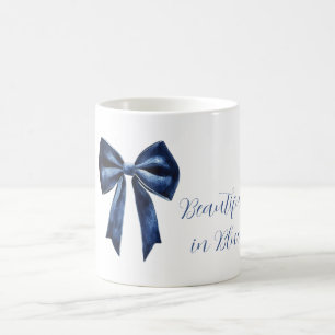Witte Mooie Blauwe Strik Koffiemok