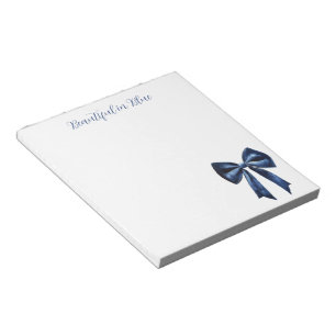 Witte Mooie Blauwe Strik Notitieblok