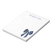 Witte Mooie Blauwe Strik Notitieblok (Linkerzijde)