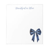 Witte Mooie Blauwe Strik Notitieblok (Voorkant)