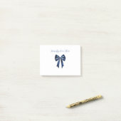 Witte Mooie Blauwe Strik Post-it® Notes (Op bureau)