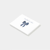Witte Mooie Blauwe Strik Post-it® Notes (Schuin)