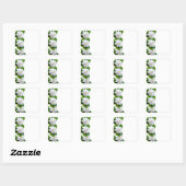 Witte mooie gardenia bloemen op wit vierkante sticker (Vel)