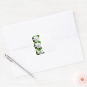 Witte mooie gardenia bloemen op wit vierkante sticker (Envelop)