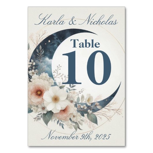 Witte Moonflower bruiloft Kaart (Voorkant)