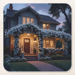 Witte Moonflower wijnstokken op huis Onderzetter s