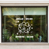 Witte Mopshond huisdier verzorging uren raamsticke Raamsticker