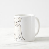 Witte mopshond Magic Koffiemok (Voorkant rechts)
