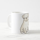 Witte mopshond Magic Koffiemok (Voorkant links)