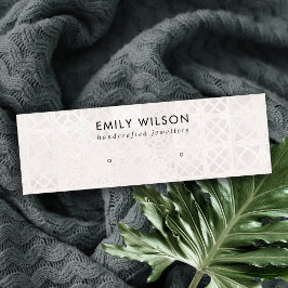 WITTE MOROCCAN TEGEL TEXTURE STUD EARRING DISPLAY MINI VISITEKAARTJE