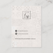 WITTE MOROCCAN TEGEL TEXTURE STUD EARRING DISPLAY VISITEKAARTJE (Achterkant)