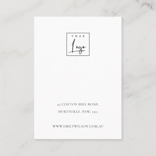 WITTE MOROCCAN TEGEL TEXTURE STUD EARRING DISPLAY VISITEKAARTJE (Achterkant)