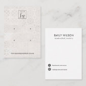 WITTE MOROCCAN TILE TEXTURE 2 STUD EARRING DISPLAY VISITEKAARTJE (Voorkant / Achterkant)