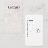 WITTE MOROCCAN TILE TEXTURE STUD EARRING DISPLAY VISITEKAARTJE (Voorkant / Achterkant)