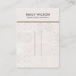 WITTE MOROCCANTISCHE TILE TEXTURE HAIR CLIP DISPLA VISITEKAARTJE