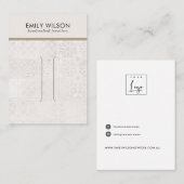 WITTE MOROCCANTISCHE TILE TEXTURE HAIR CLIP DISPLA VISITEKAARTJE (Voorkant / Achterkant)