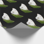 Witte Morpho-vlinder op blad Cadeaupapier (Hoek)