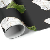 Witte Morpho-vlinder op blad Cadeaupapier (Rol Hoek)