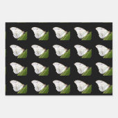 Witte Morpho-vlinder op blad Inpakpapier Vel (Voorkant)