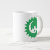 Witte moskee in Crescent Moon Ramadan green Grote Koffiekop (Voorkant rechts)