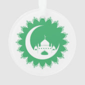 Witte moskee in Crescent Moon Ramadan Ornament (achterkant)