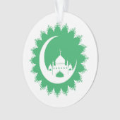 Witte moskee in Crescent Moon Ramadan Ornament (voorkant)