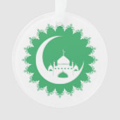 Witte moskee in Crescent Moon Ramadan Ornament (voorkant)