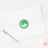 Witte moskee in Crescent Moon Ramadan Ronde Sticker (Envelop)