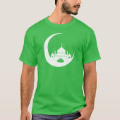 Witte moskee in Crescent Moon Ramadan T-shirt (Voorkant)