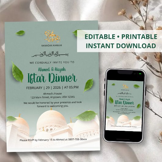 Witte Moskee Ramadan Iftar Uitnodiging