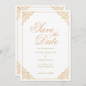 Witte moslim Save The Date-aankondigingskaart Save The Date (Voorkant / Achterkant)