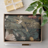 Witte Mot en Drieerige Bloemen Tissuepapier (Geschenk)