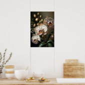 Witte mot Orchidee Bloem Art Print Poster (Keuken)