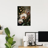 Witte mot Orchidee Bloem Art Print Poster (Thuiskantoor)