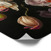 Witte mot Orchidee Bloemen Art Print Poster (Hoek)