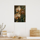 Witte mot Orchidee Bloemen Art Print Poster (Keuken)