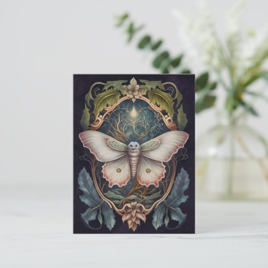 Witte Moth Briefkaart (Staand voorkant)