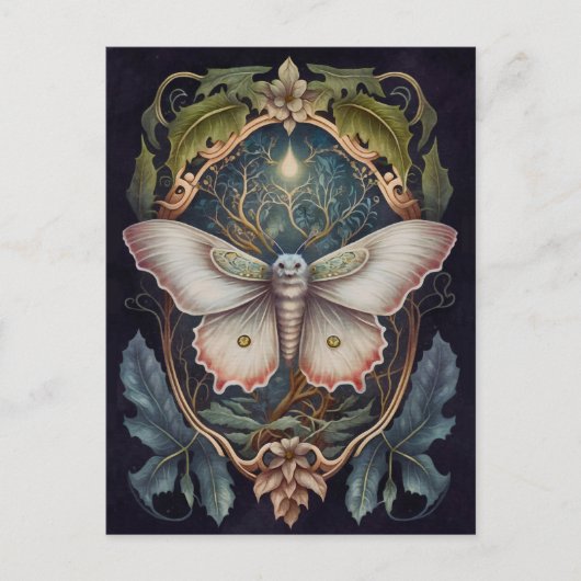 Witte Moth Briefkaart (Voorkant)