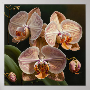 Witte Moth Orchidee Bloemen Kunstprint Poster