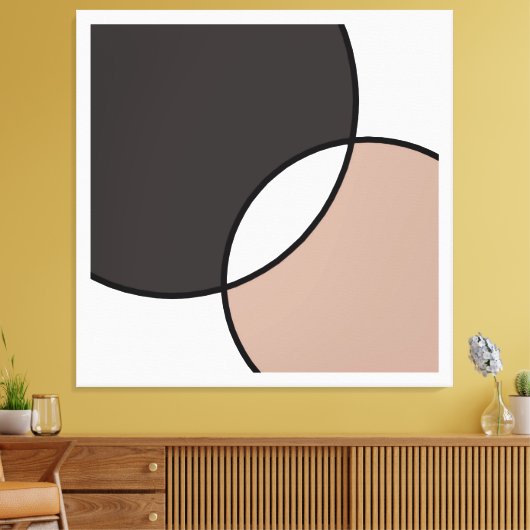 Witte motorcirkels canvas afdruk (Insitu (Woonkamer))