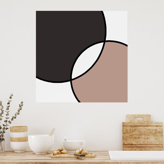 Witte motorcirkels poster (Keuken)