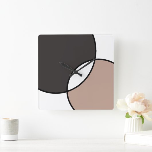 Witte motorcirkels vierkante klok (Huis)