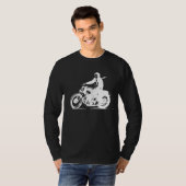 Witte  motorfiets - Eenvoudige klassieke standaard T-shirt (Voorkant volledig)