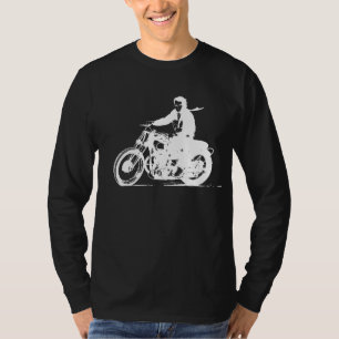 Witte  motorfiets - Eenvoudige klassieke standaard T-shirt