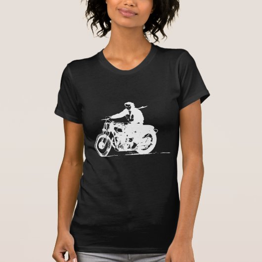 Witte motorfiets t-shirt (Voorkant)