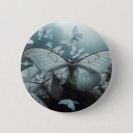 Witte motten zwermen Button (Voorkant)