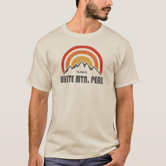 Witte Mountain Peak Californië T-shirt (Voorkant)