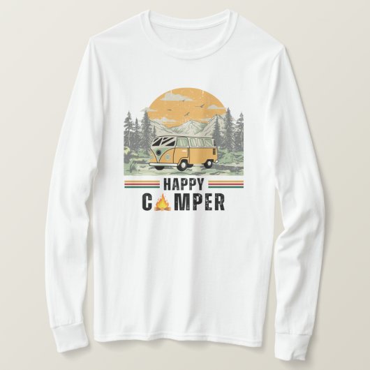 Witte Mountain Sunrise Camper Van Natuur T-shirt (Design voorkant)